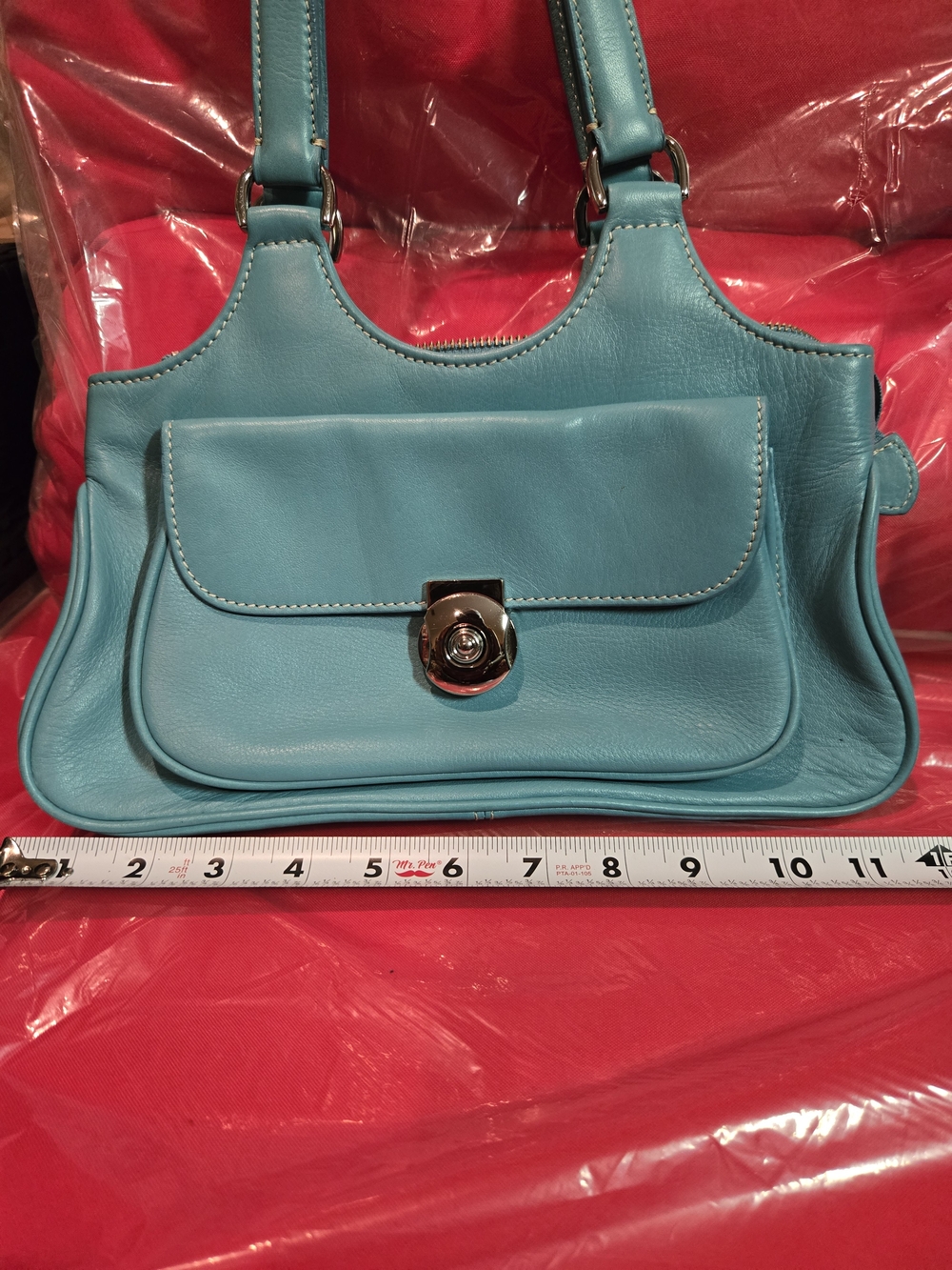 Cute. Turquoise Leather Shoulder Bag - The Limited. GUC
